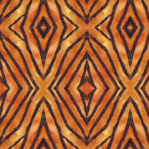African Tribal Shield-orange-tan