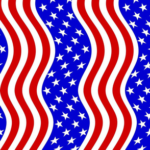 wavy US flag large scale horizontal