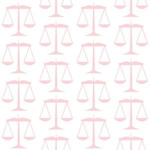 1.5 Inch Millennial Pink Scales of Justice on White