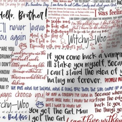 TVD Words 12 inch Scale Fabric | Spoonflower