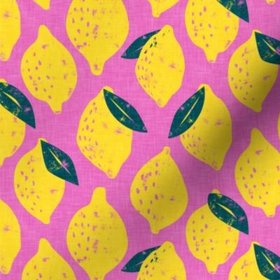 (med scale) lemons - summer citrus - pink - LAD20