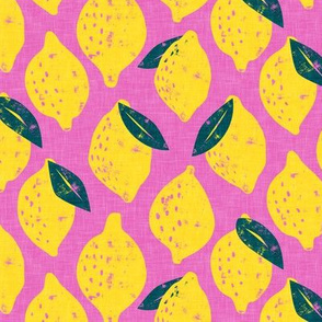 (med scale) lemons - summer citrus - pink - LAD20
