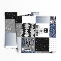 Superhero//Boy//Navy - Wholecloth Cheater Quilt