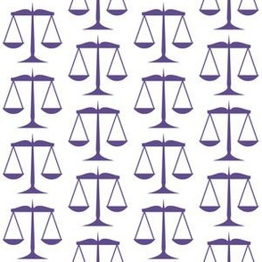 1.5 Inch Ultra Violet Purple Scales of Justice on White