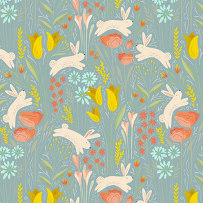 Spring bunnies (blue)