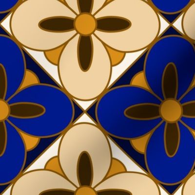 wonderful tile diagonal Cobalt Blue 