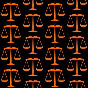 1.5 Inch Orange Scales of Justice on Black