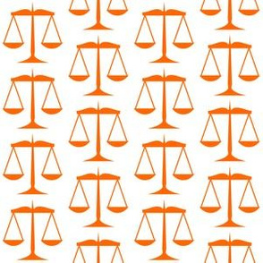 1.5 Inch Orange Scales of Justice on White
