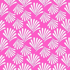 Art Deco Fan Flare! White on Candy Pink