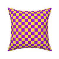 One Inch Purple and Yellow Checkerboard Squares