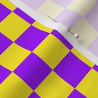 One Inch Purple and Yellow Checkerboard Squares