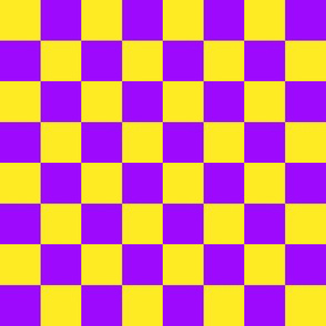 One Inch Purple and Yellow Checkerboard Squares