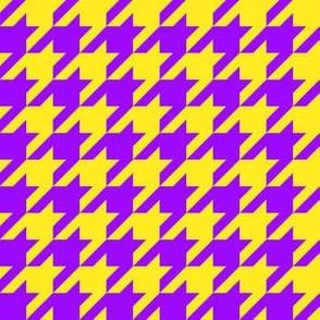 One Inch Purple and Yellow Houndstooth