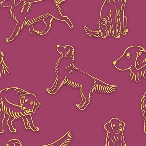 Golden Retrievers (Berry Background)