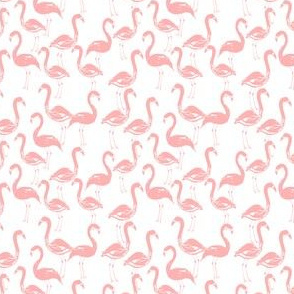 SMALL - flamingo pastel pink sweet soft girly illustration watercolor spring summer tropical