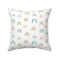 Watercolor rainbow hand-painted kids pattern