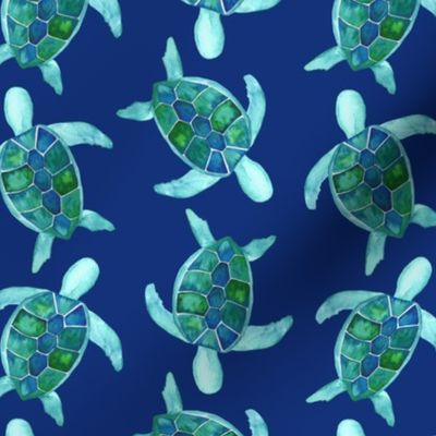 Green Sea Turtle Blue|Renee Davis