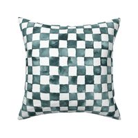 pine and mint watercolor checkerboard