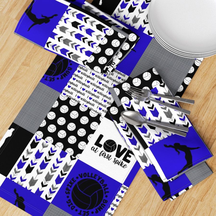 Women's Volleyball//Royal Blue - Wholecloth Cheater Quilt