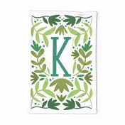 K Monogram Tea towel