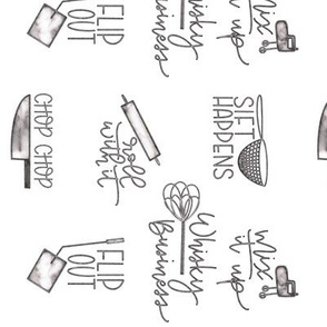 Punny kitchen - hand lettered & illustrated