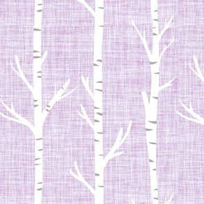 white lilac linen birch trees