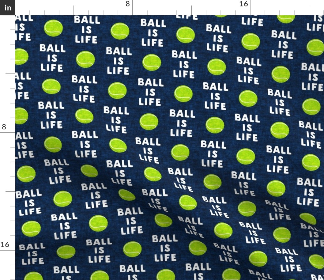 Ball is life - navy - dog - tennis ball - C20BS
