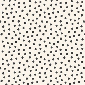 Black dots over cream background Wrapping Paper by marufemia