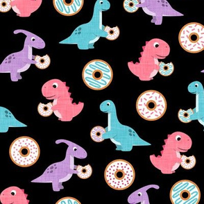 Dinos and Donuts - pink, purple, blue - doughnuts and dinosaurs - LAD20