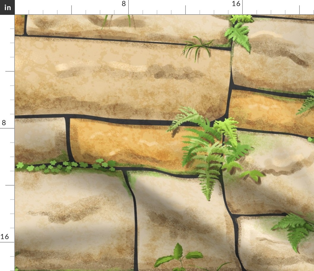 Tan Stone Wall Large