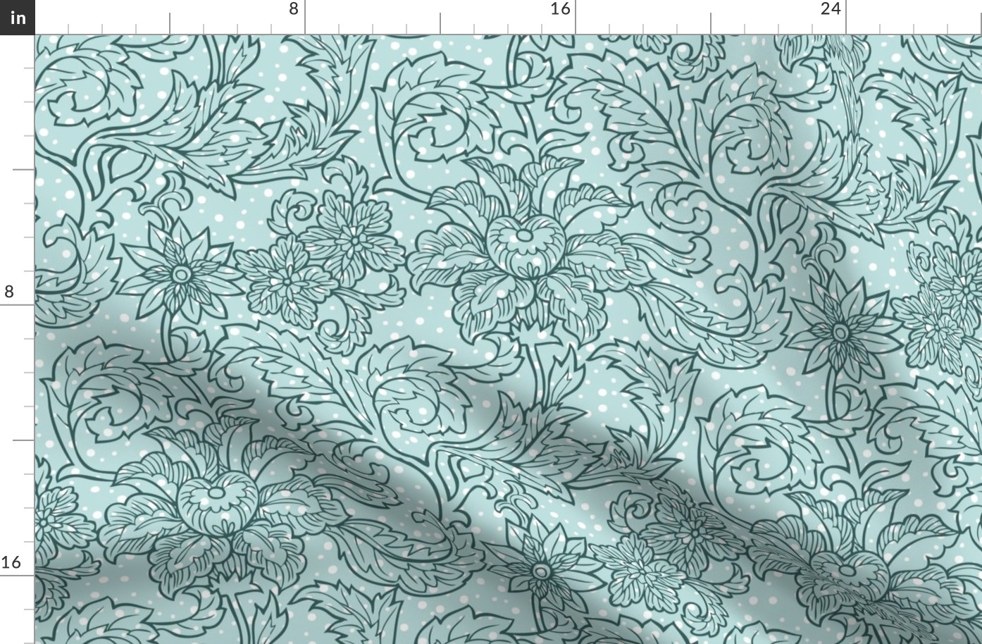 Mint Green Floral Pattern