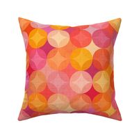 Retro Geometric Disco Lights Pink Orange Small Scale