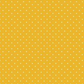 Micro White Polka Dot on Mustard