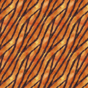 African Animal Skin Stripes-orange-tan