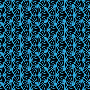 Geometric Pattern: Hexagon Ray: Black Blue