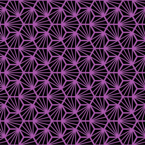 Geometric Pattern: Hexagon Ray: Black Purple