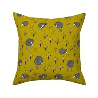 Cool kiwi birds quirky animals from New Zealand ochre yellow LARGE