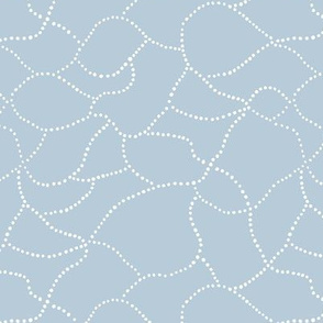 Minimalist dotted water drops ocean trail abstract dots and waves winter autumn neutral nursery cool blue