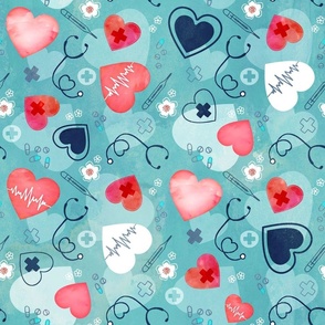 Medical care love turquoise large scale