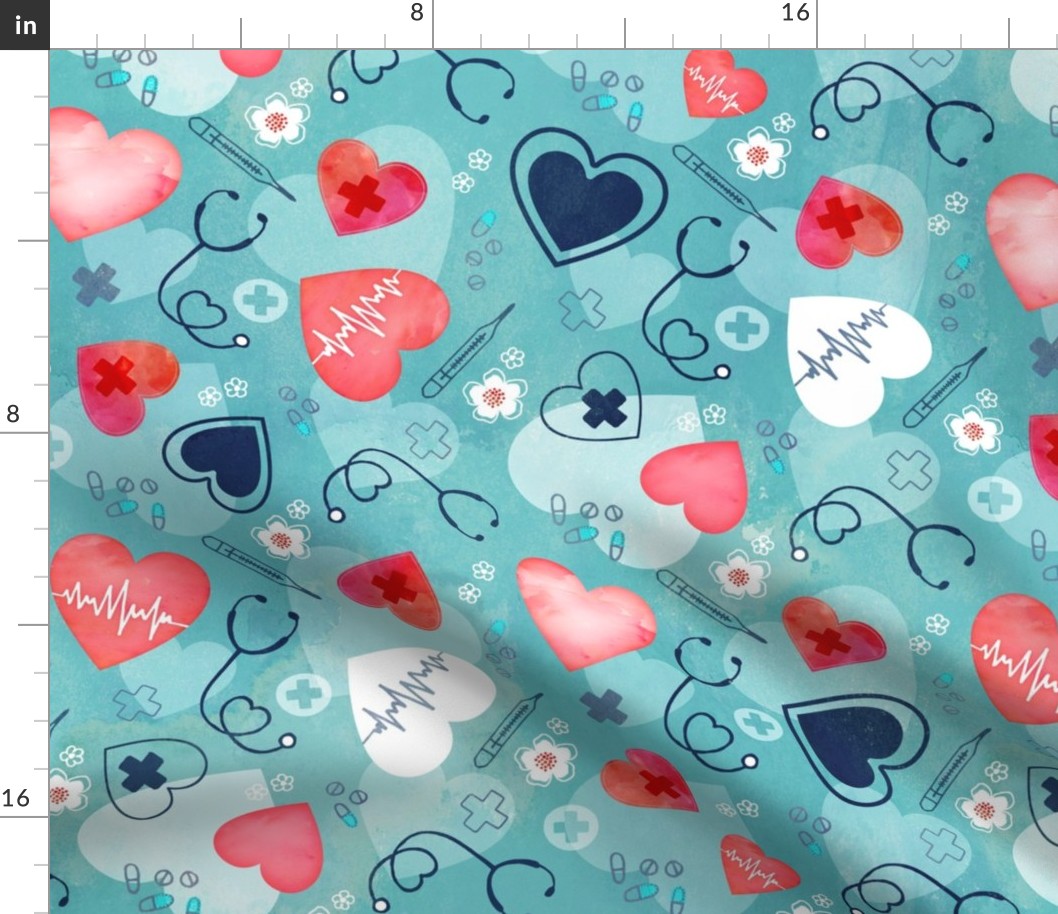 Medical care love turquoise large scale