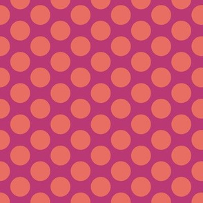 Pop Art Halftone Polka Dot in Orange and Hot Pink