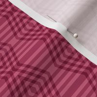 JP7 - Small - Buffalo Plaid Diamonds on Stripes in Rustic PInk Pastel and Rosy Red - 1 inch repeat