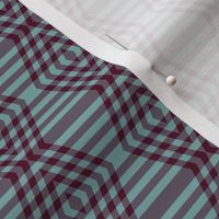 JP8 - Small - Buffalo Plaid Diamonds on Stripes in Rich Burgundy and Teal Pastel