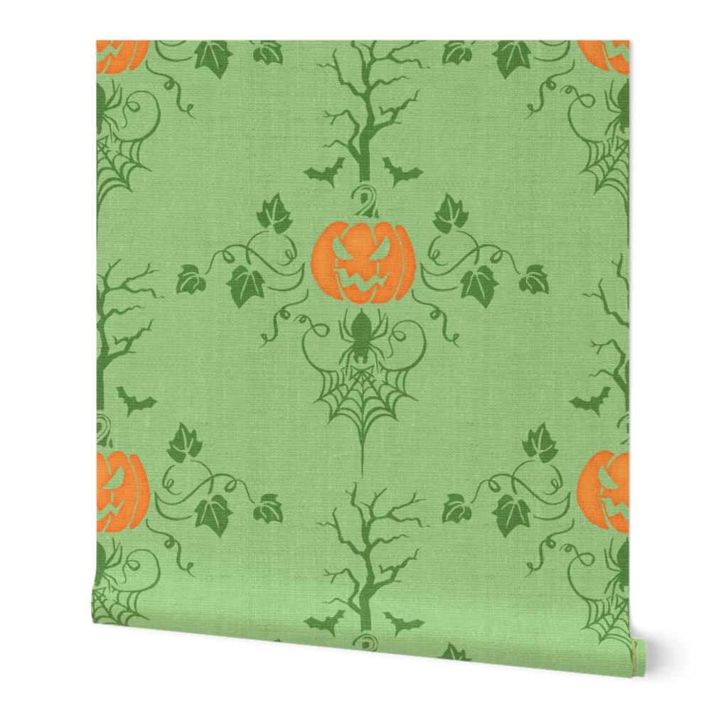 Vintage Halloween Pumpkin in green