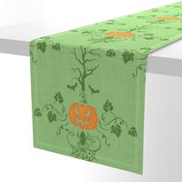 Vintage Halloween Pumpkin in green