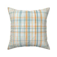 Summer sunset / Plaid in light blue orange