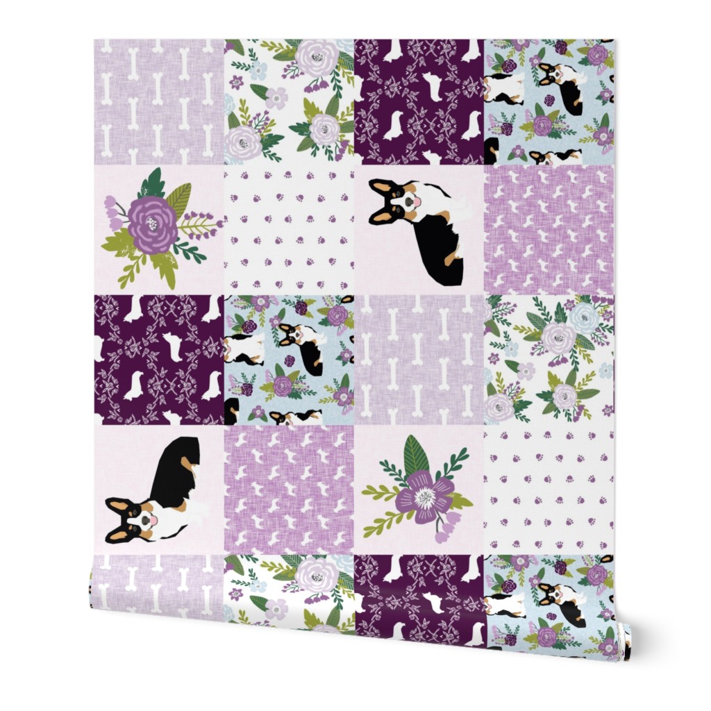 tri corgi dog fabric - pet quilt c dog, dogs, pet quilt, patchwork