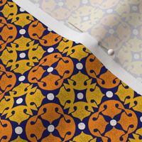 Dog Noseprint Moroccan Tile in  Yellow, Orange, Blue and White by Paducaru