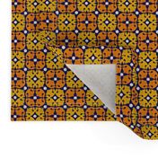 Dog Noseprint Moroccan Tile in  Yellow, Orange, Blue and White by Paducaru