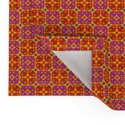 Dog Noseprint Moroccan Tile in  Lavender, Burgundy and Yellow by Paducaru